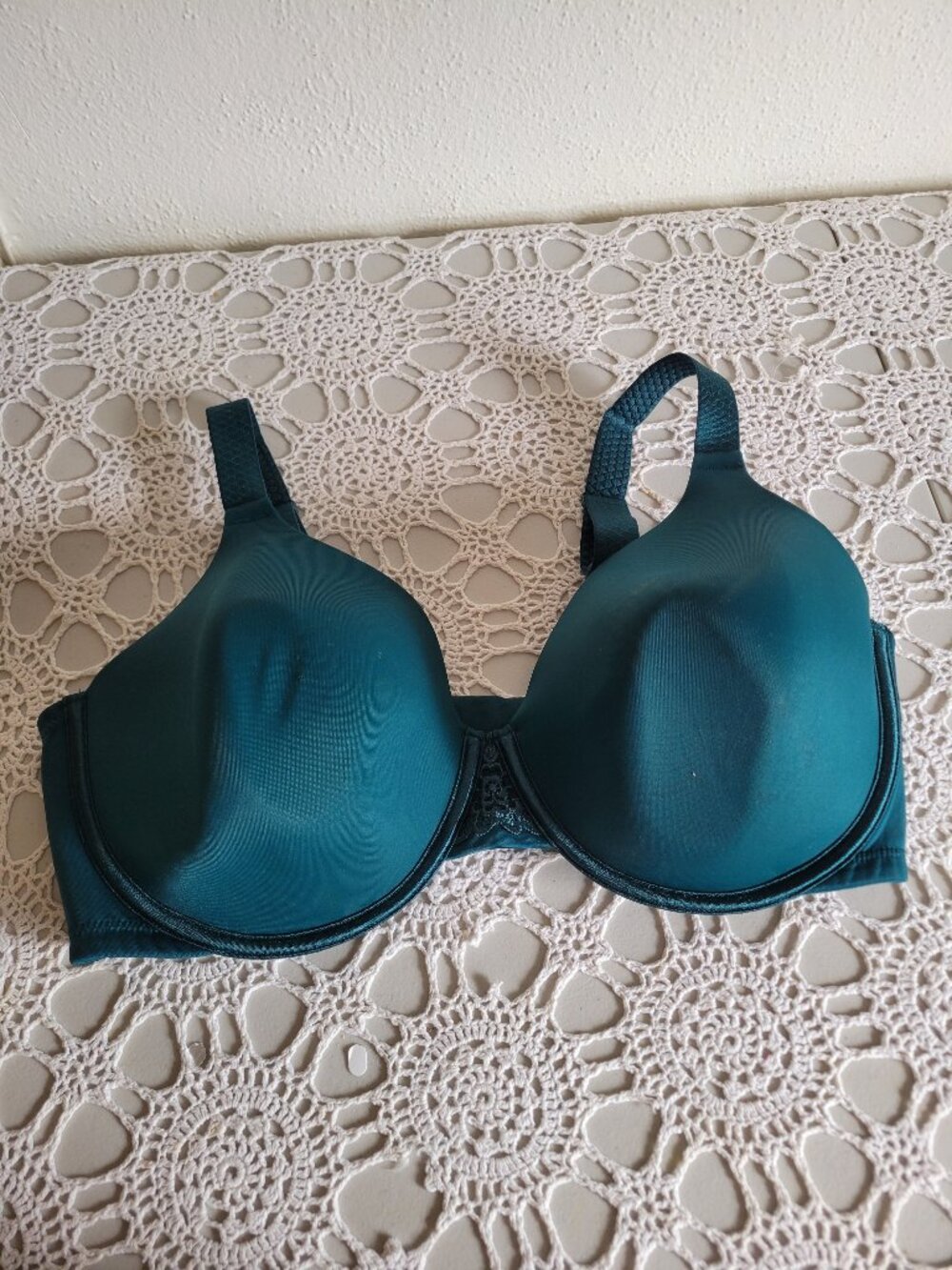 Vanity Fair Lingerie Bra Beauty Back Minimizer 38DD Full Figure Teal Green